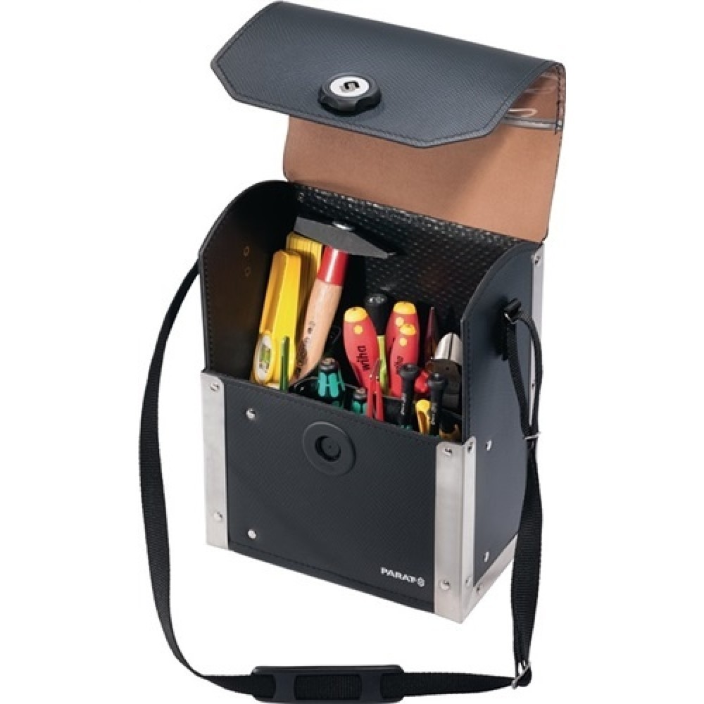 Produktabbildung: WerkzeugtascheB.230xT.140xH.300mm 10l Rindleder Mittelw.Trageriemen 17Einsteckf.