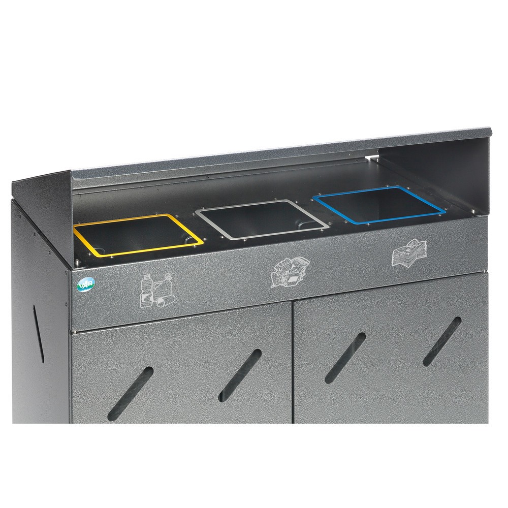 Produktabbildung Nr. 3: VAR® Wertstoffsammelstation WS 89, Einwurföffnungen, 3x 100 Liter, antik-silber