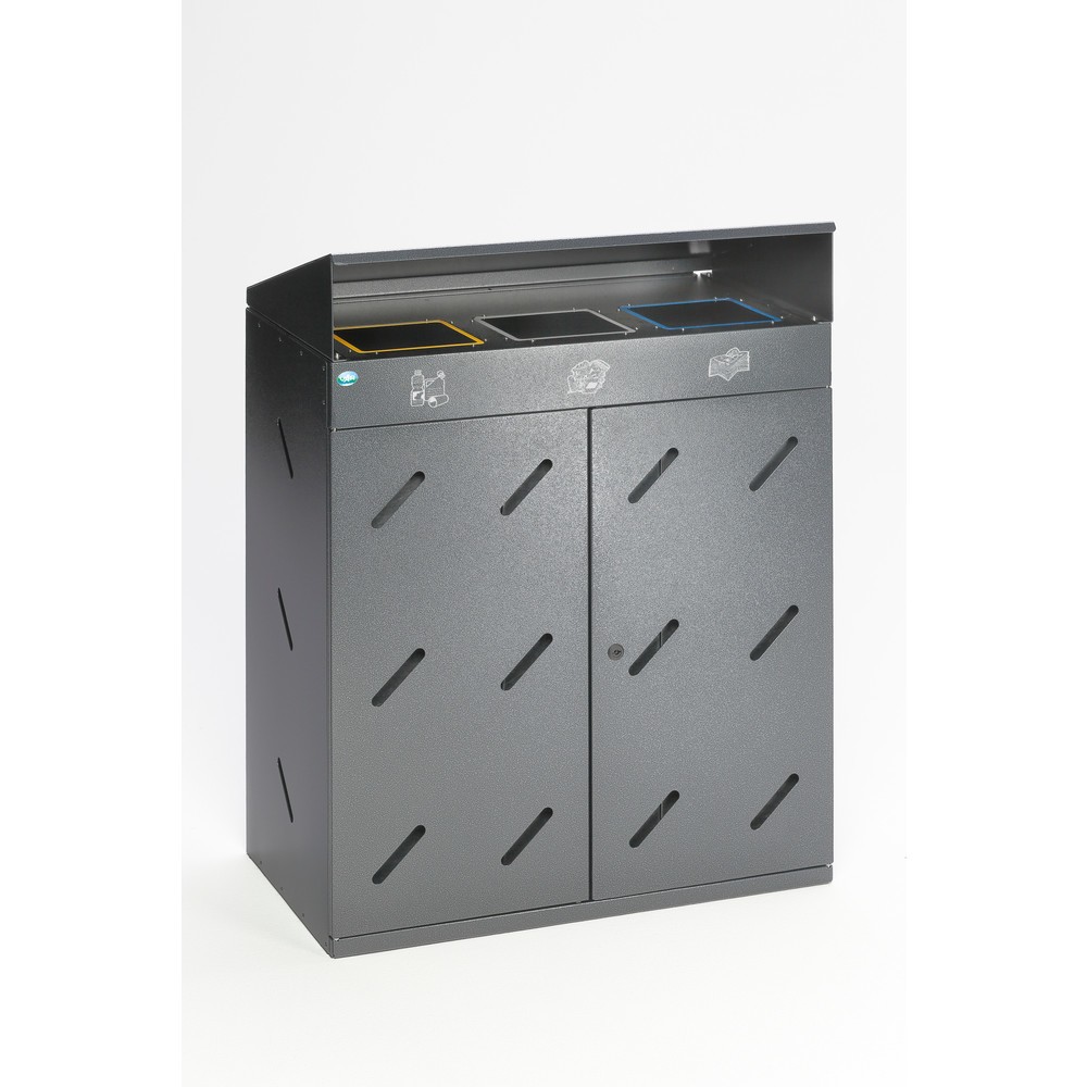 Produktabbildung Nr. 1: VAR® Wertstoffsammelstation WS 89, Einwurföffnungen, 3x 100 Liter, antik-silber