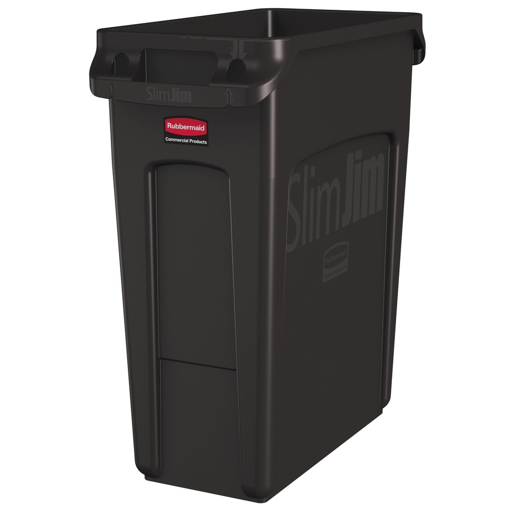 Produktabbildung: Wertstoffsammler Rubbermaid Slim Jim® mit Lüftungskanälen, 60 l, braun