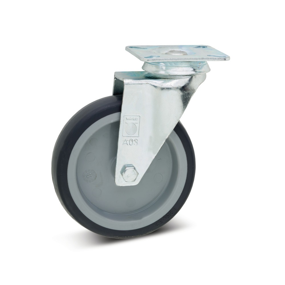 Produktabbildung: Wicke Apparaterolle TPU, Lenkrolle, Kugellager, Fadenschutz, Ø x Breite 75 x 30 mm, TK 75 kg
