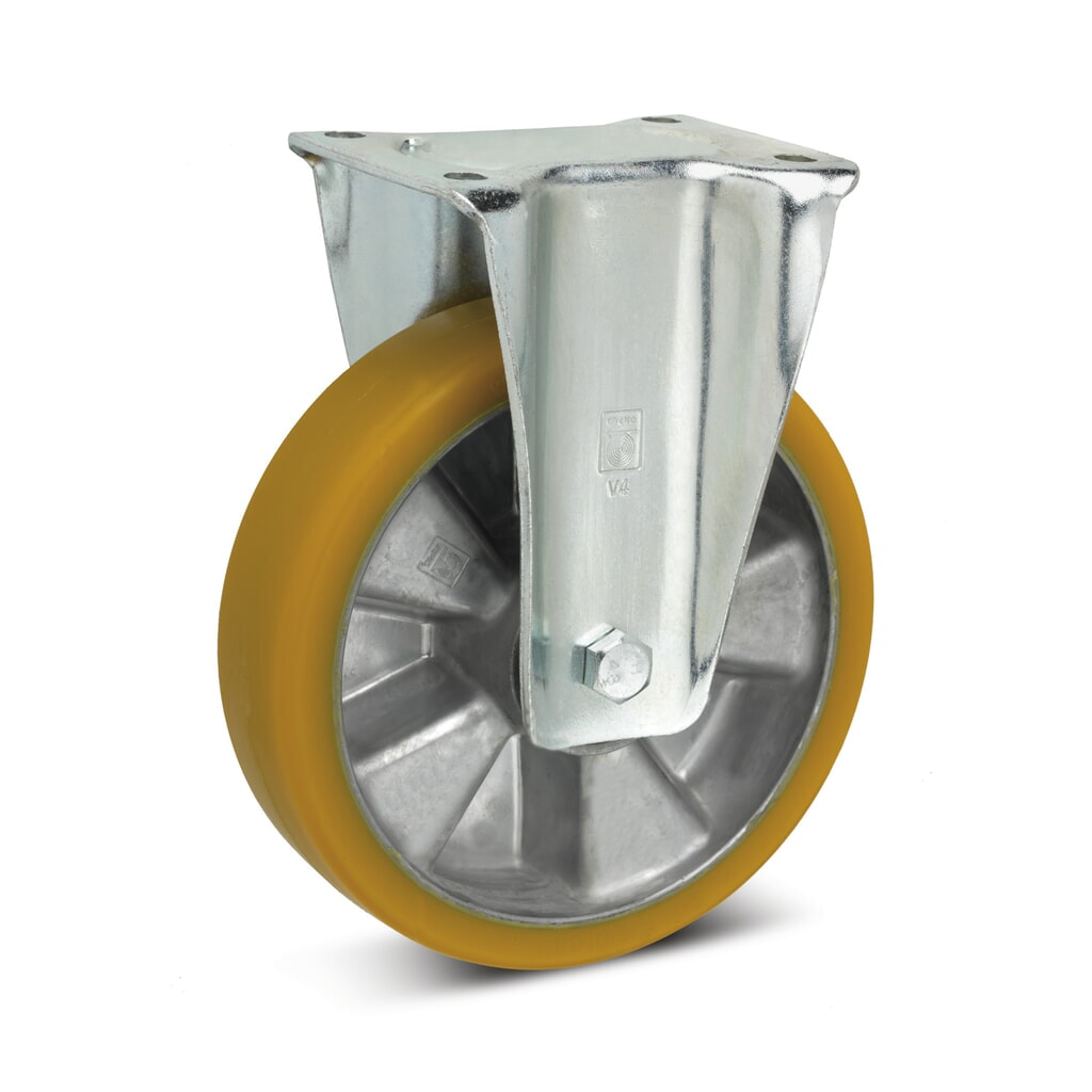 Wicke Bockrolle Topthane® PU, Ø x Breite 100 x 40 mm, TK 360 kg Produktabbildung: Wicke Bockrolle Topthane® PU, Ø x Breite 100 x 40 mm, TK 360 kg