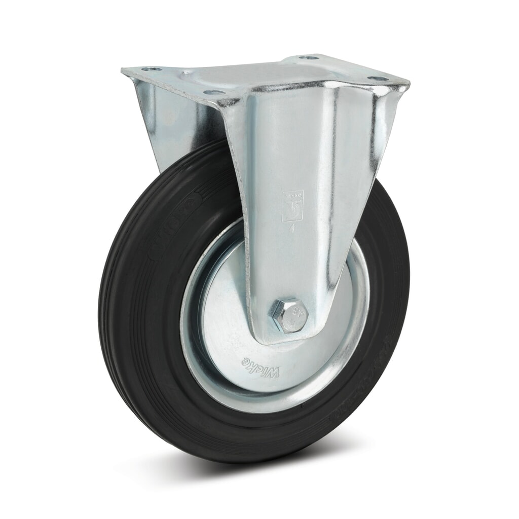 Produktabbildung: Wicke Bockrolle Vollgummi, Ø x Breite 80 x 25 mm, TK 50 kg