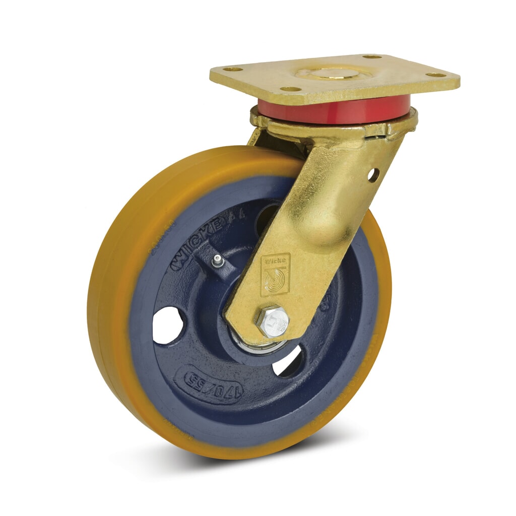 Produktabbildung: Wicke Schwerlast-Lenkrolle PU, Ø x Breite 100 x 50 mm, TK 450 kg