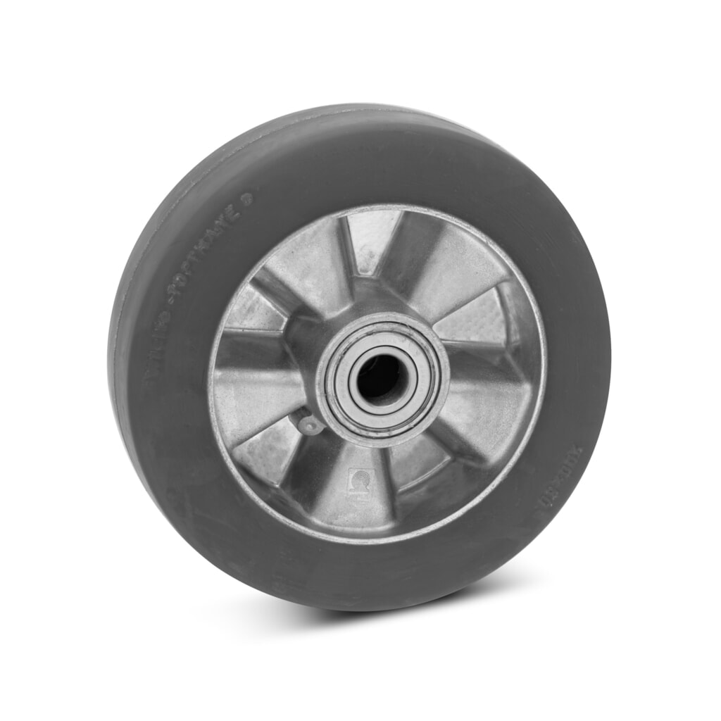 Produktabbildung: Wicke Soft-PU-Rad , Rillenkugellager, ØxB 125 x 40 mm, TK 200 kg