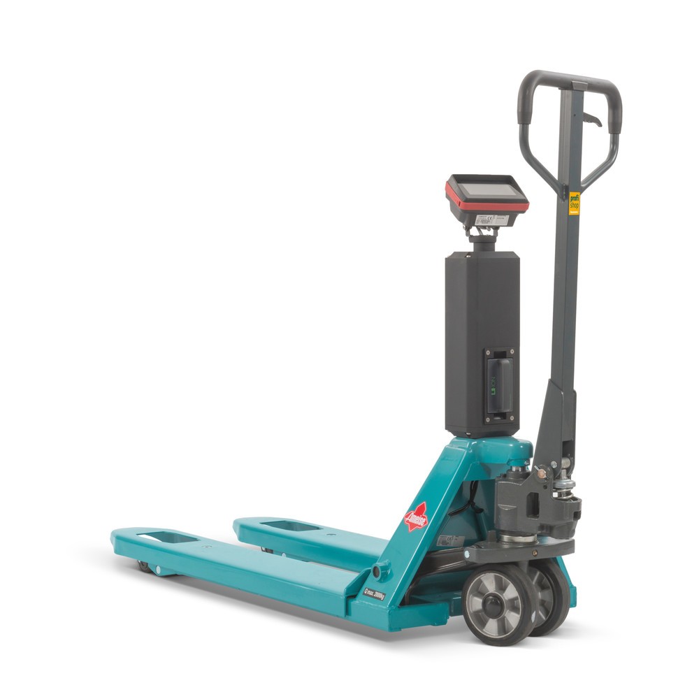 Produktabbildung: Hubwagen mit Waage Ameise® PTM 2.0 Scale mit Touchdisplay, Tragfähigkeit 2.000 kg, Tandemrollen