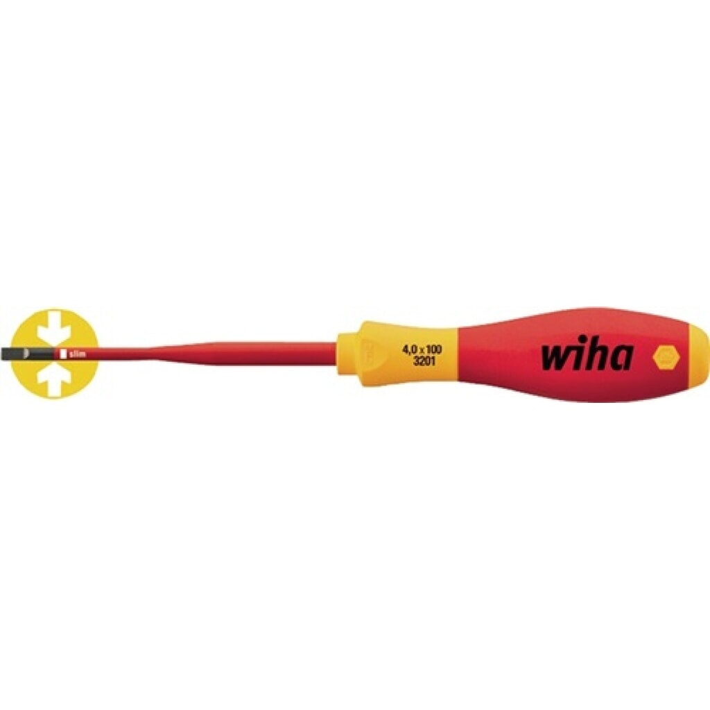 Schraubendreher VDE Schlitz SW 3,5x125mm Ges.-L.204mm m.Mehrkomp.-Griff Produktabbildung: Schraubendreher VDE Schlitz SW 3,5x125mm Ges.-L.204mm m.Mehrkomp.-Griff