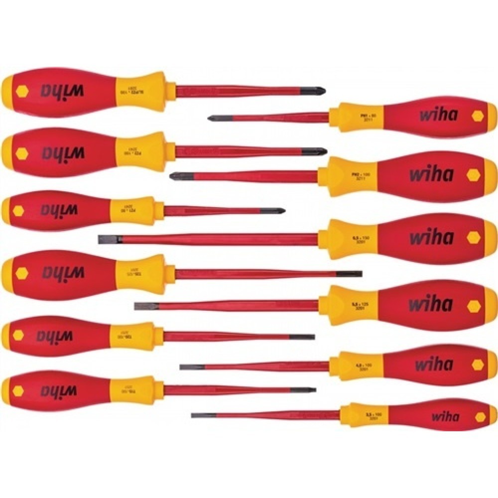 Produktabbildung: Schraubendrehersatz 12 tlg.VDE isol. Schlitz/PH/PZD/TX/ plusminus (PZD) 3201 K12