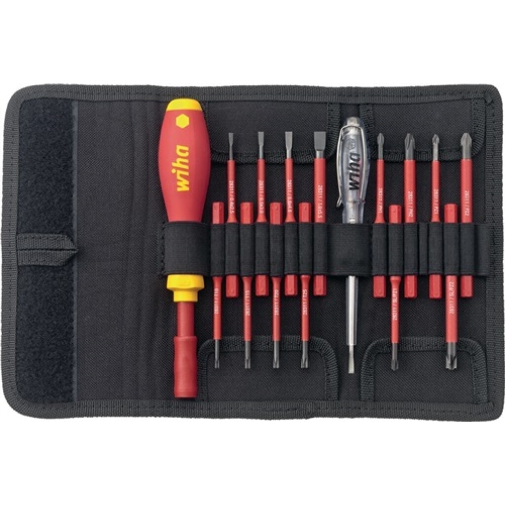 Schraubendrehersatz slimVario 16-tlg.m.Wechselkl.VDE WIHA Produktabbildung: Schraubendrehersatz slimVario 16-tlg.m.Wechselkl.VDE WIHA