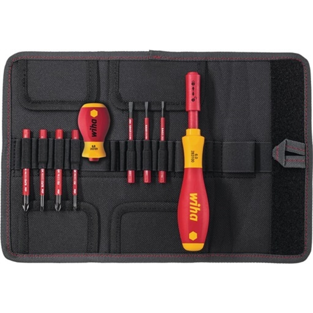Schraubendrehersatz slimVario 9-tlg.m.Wechselkl.VDE WIHA Produktabbildung: Schraubendrehersatz slimVario 9-tlg.m.Wechselkl.VDE WIHA