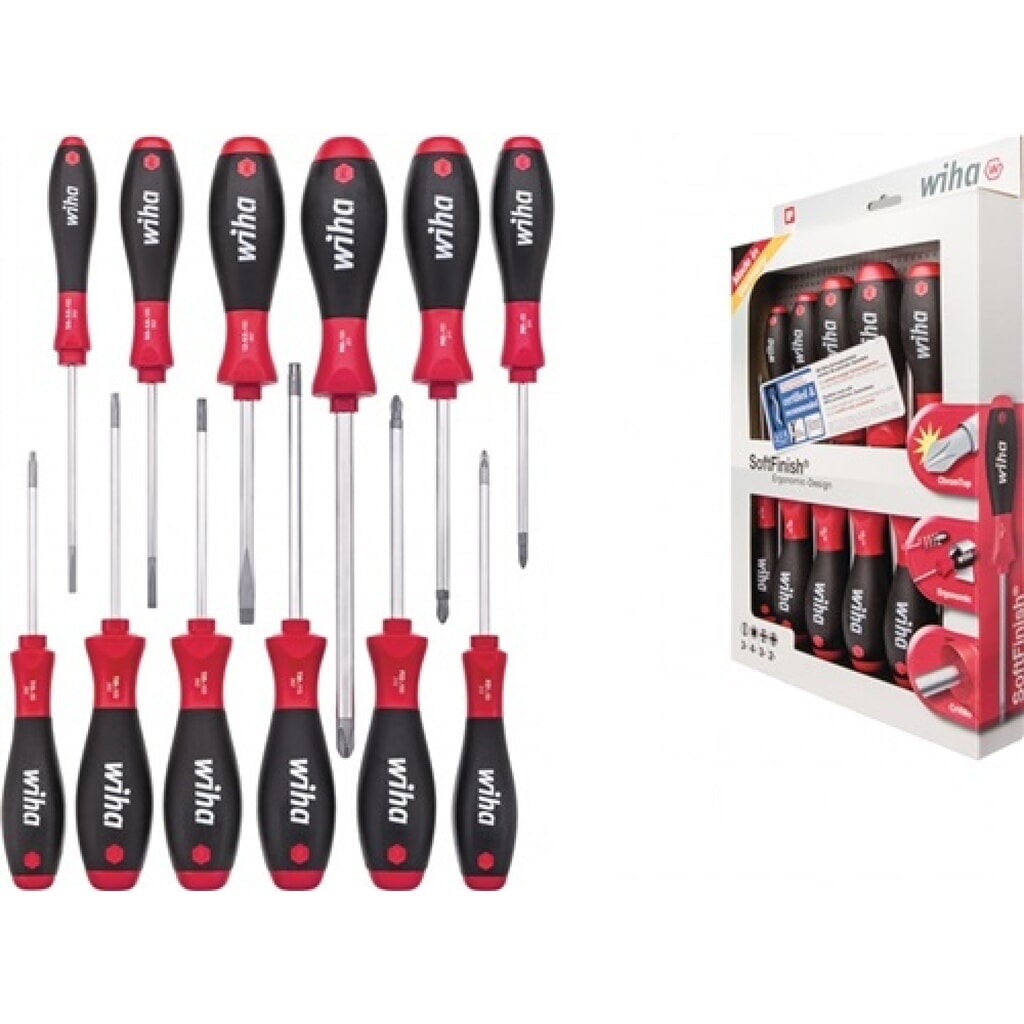 Produktabbildung: Schraubendrehersatz 12 tlg.Schlitz/PH/PZD/TX Mehrkomp.-Griff Rundklinge 302 HK12