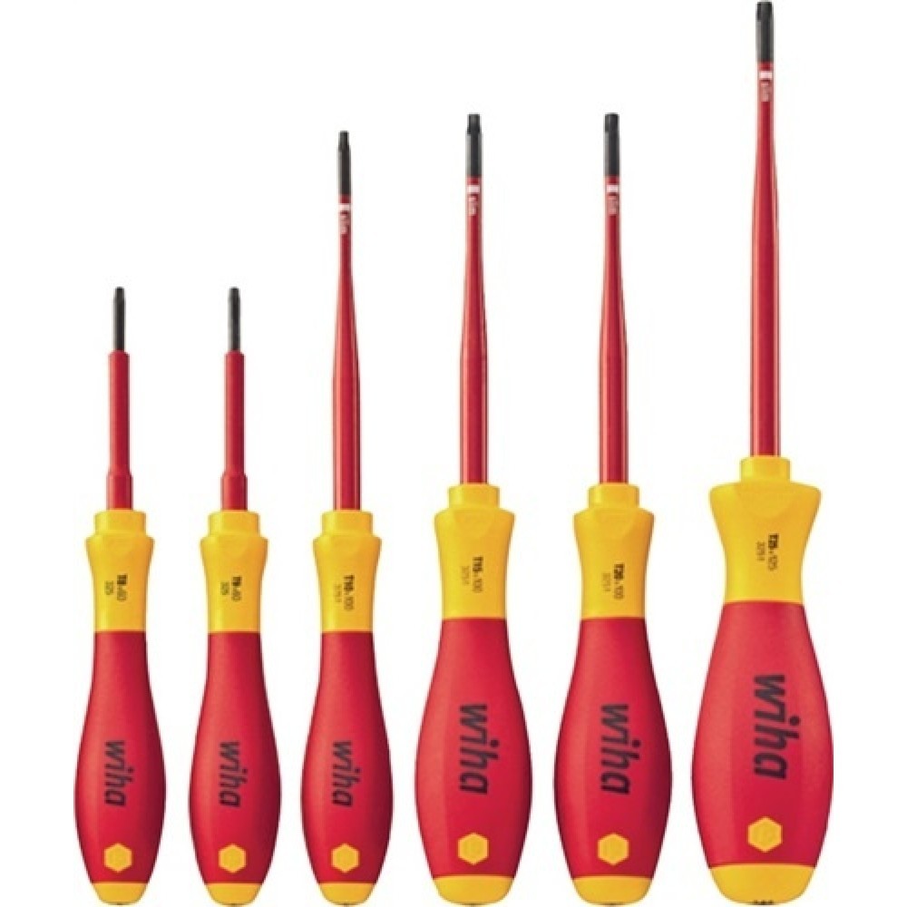 Produktabbildung: Schraubendrehersatz 6tlg. VDE TX Gr.8/9/10/15/20/25 brün. Rundkl.