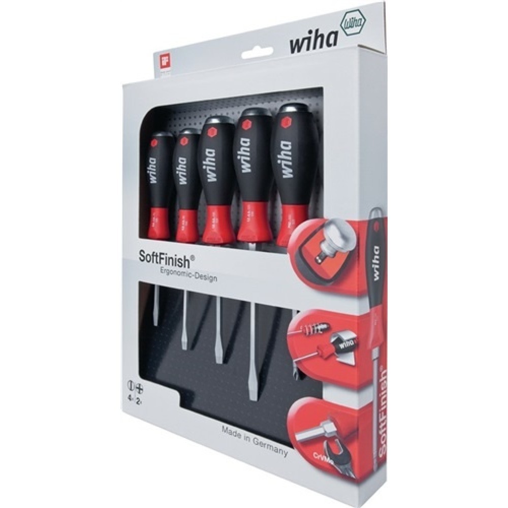 Produktabbildung: Schraubendrehersatz 6tlg. Schlitz 3,5/4,5/5,5/6,5/PZD 1/2 6KT-Klinge/Ansatz