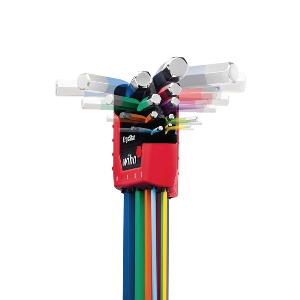 Produktabbildung Nr. 2: wiha Sechskantwinkelschraubendrehersatz 369F, 10-teilig ErgoStar Halter, SW 1,5 - 10 mm