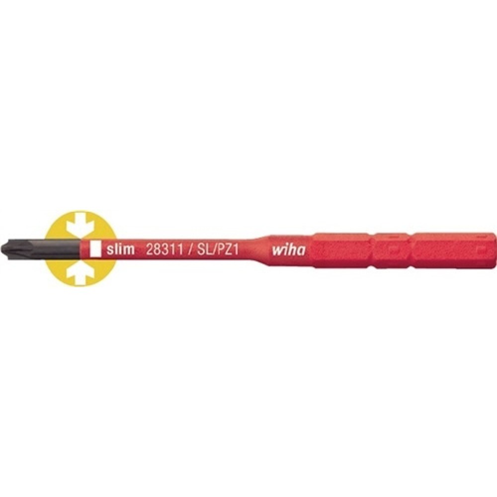 Produktabbildung: Bit VDE Schlitz/PZD 1x75mm PlusMinus slimBit