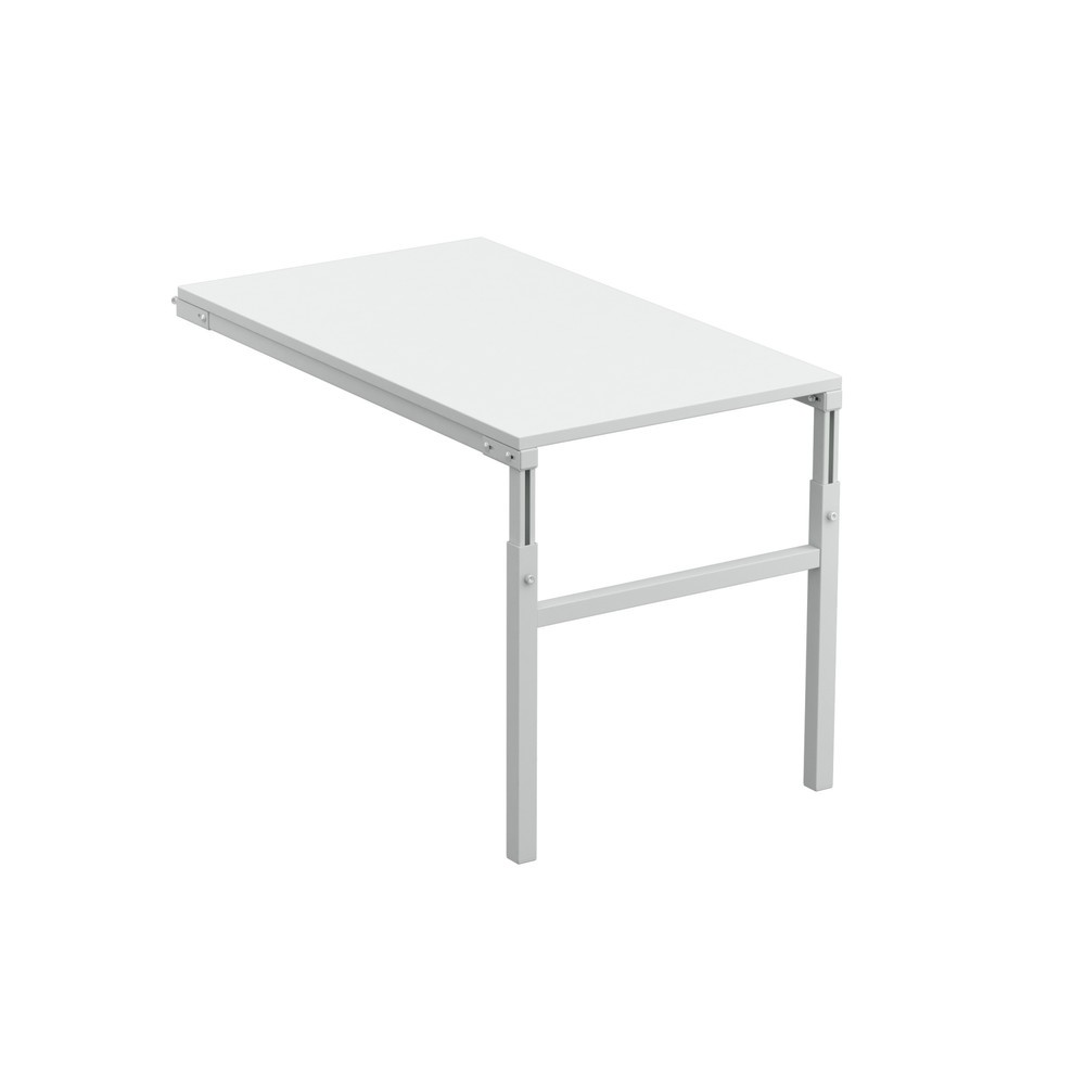 Produktabbildung: Winkel-Anbautisch für TRESTON Arbeitsplatzsystem, höhenverstellbar, TK 150 kg, BxT 1.000 x 500 mm