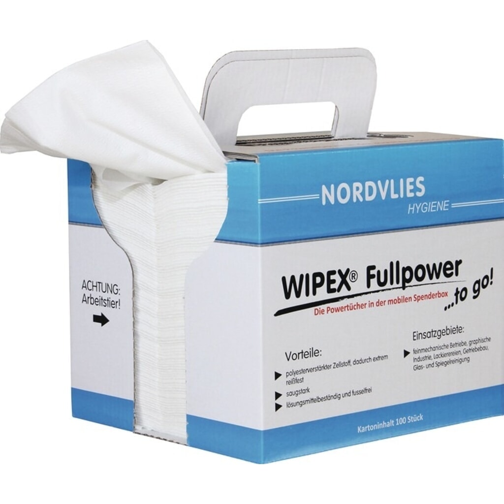 Produktabbildung: WIPEX Putztuch WIPEX Fullpower „TO GO", weiß, L380xB320ca. mm, z-gefaltet