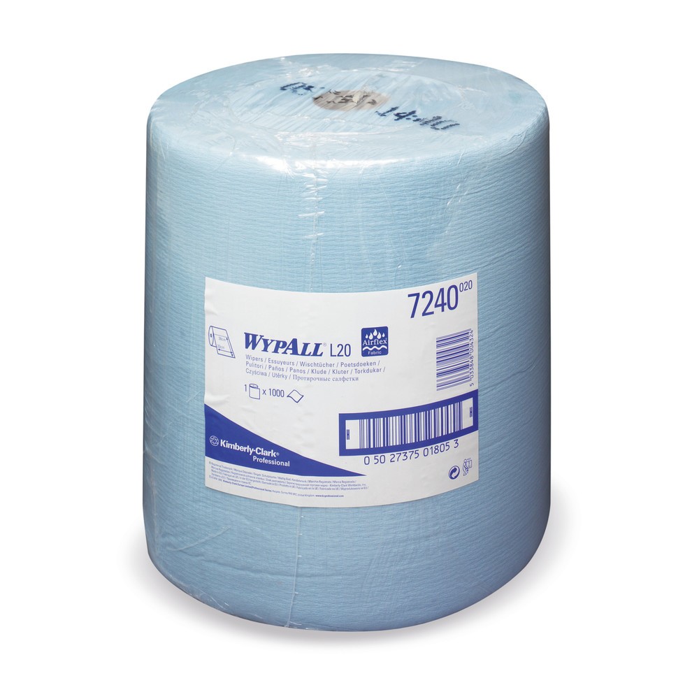 Produktabbildung: Wischtücher WYPALL L10 Extra+, HxB 385 x 235 mm, 1.000 Tücher, blau
