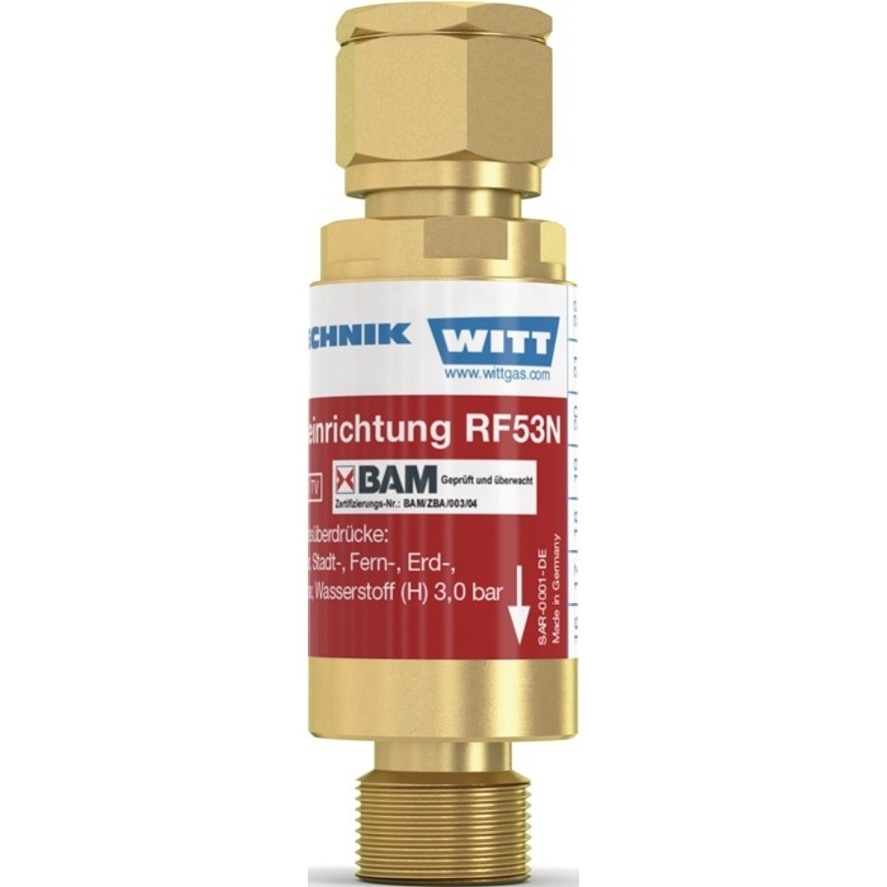 Produktabbildung: WITT Sicherheitseinrichtung TYP RF 53 N, O2, Druckluft, nicht brennbare Gase, G 1/4″ RH