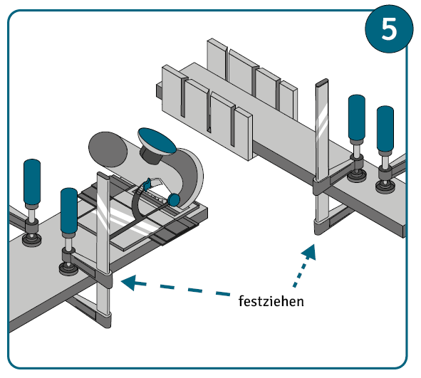 Werkstück für Gehrungsschnitt fixieren