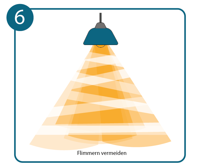 Flimmernde Beleuchtung am Arbeitsplatz vermeiden