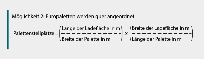 Formel zur Berechnung von Europaletten quer im 20-Fuß-Container