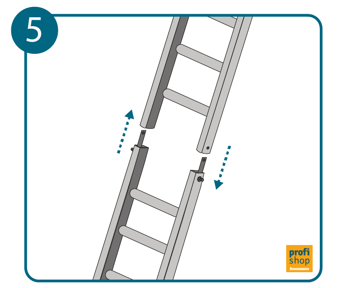 Dachleiter befestigen Schritt 5: Mehrere Dachleitern verbinden