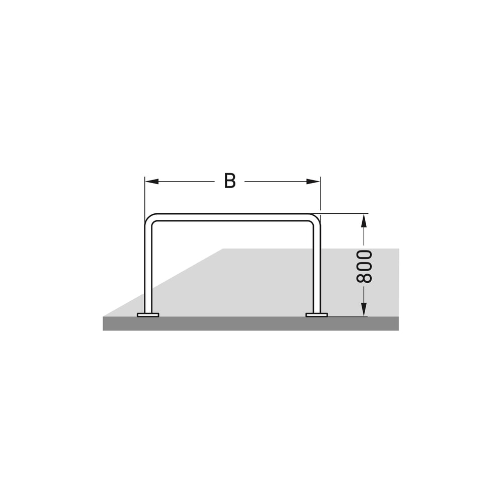 Produktabbildung Nr. 2: wsm® Anlehnbügel, Standard, zum Aufdübeln, Länge 1.000 mm, Edelstahl