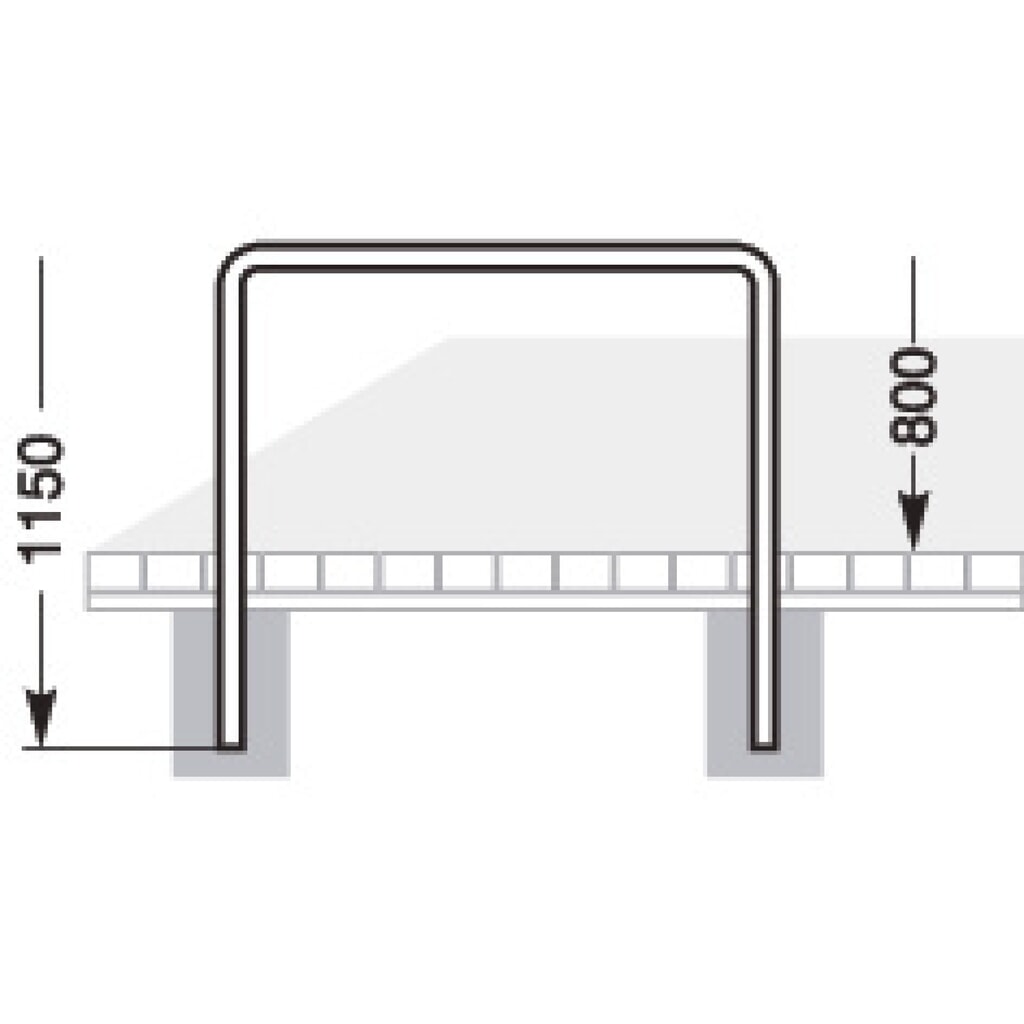 Anlehnbügel, Standard, zum Einbetonieren, Länge 1.000 mm Produktabbildung Nr. 6: Anlehnbügel, Standard, zum Einbetonieren, Länge 1.000 mm