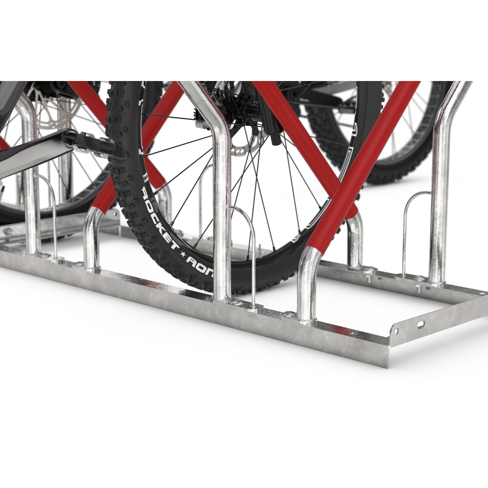 Produktabbildung Nr. 2: wsm® Anlehnparker 0500 XBF, zum Aufdübeln, feuerverzinkt, 2-seitige Radeinstellung, 12 Stellplätze, Radabstand 540 mm
