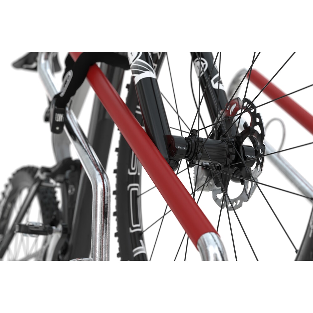 Produktabbildung Nr. 2: wsm® Anlehnparker 0500 XBF, zum Aufdübeln, feuerverzinkt, 1-seitige Radeinstellung, 2 Stellplätze, Radabstand 500 mm