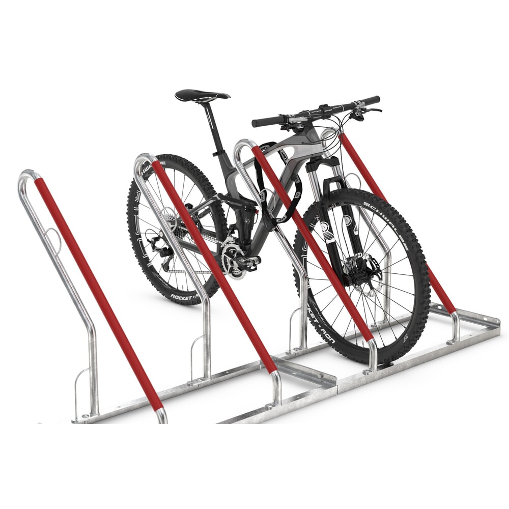 Produktabbildung Nr. 4: wsm® Anlehnparker 0500 XBF, zum Aufdübeln, feuerverzinkt, 1-seitige Radeinstellung, 2 Stellplätze, Radabstand 500 mm