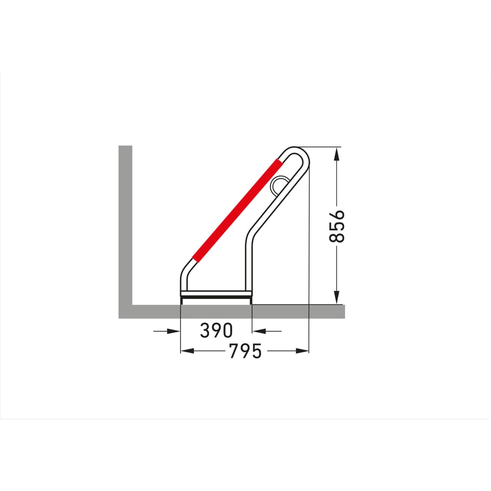 Produktabbildung Nr. 7: wsm® Anlehnparker 0500 XBF, zum Aufdübeln, feuerverzinkt, 1-seitige Radeinstellung, 2 Stellplätze, Radabstand 500 mm