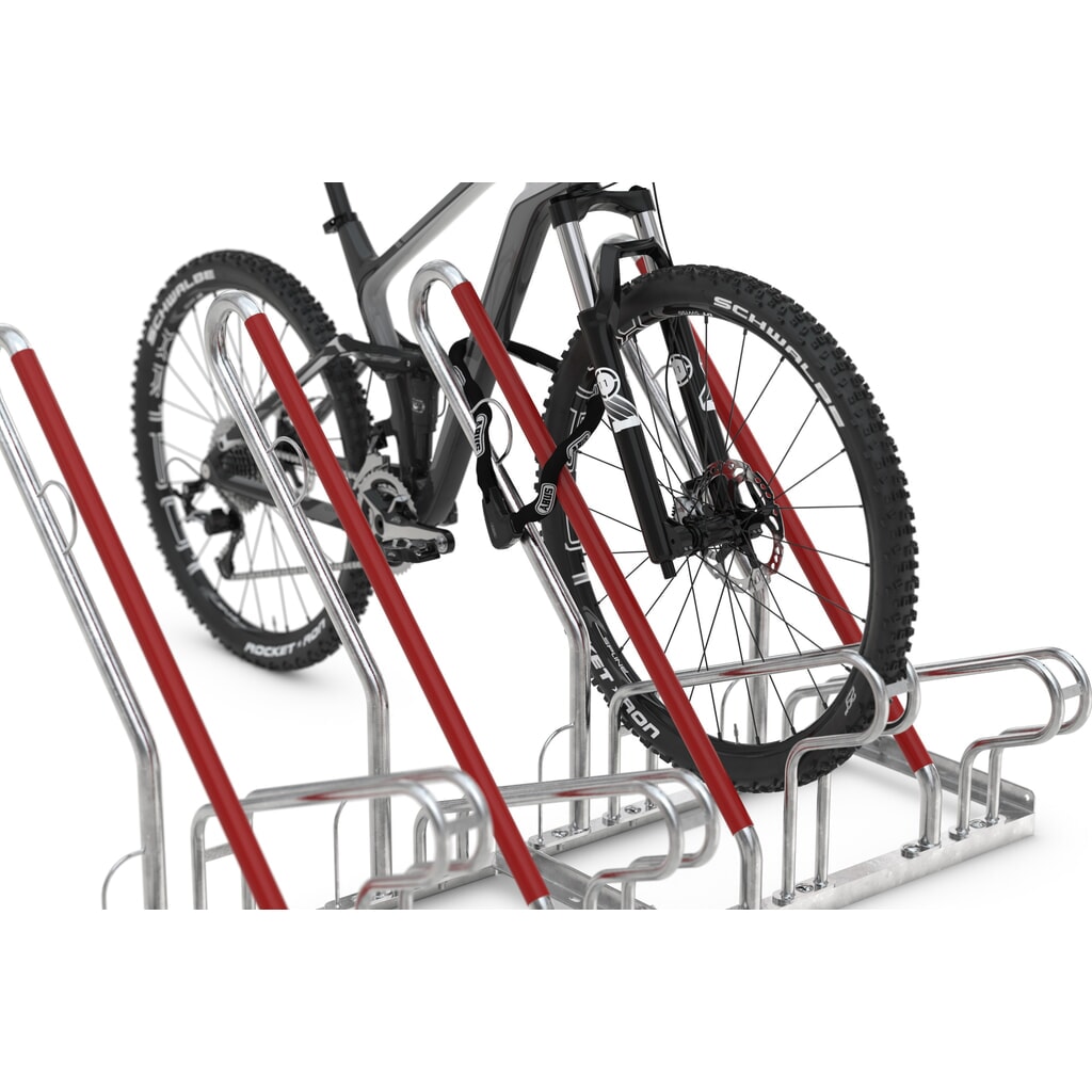 Produktabbildung Nr. 4: wsm® Anlehnbügelparker, einseitige Radeinstellung, 4 Stellplätze