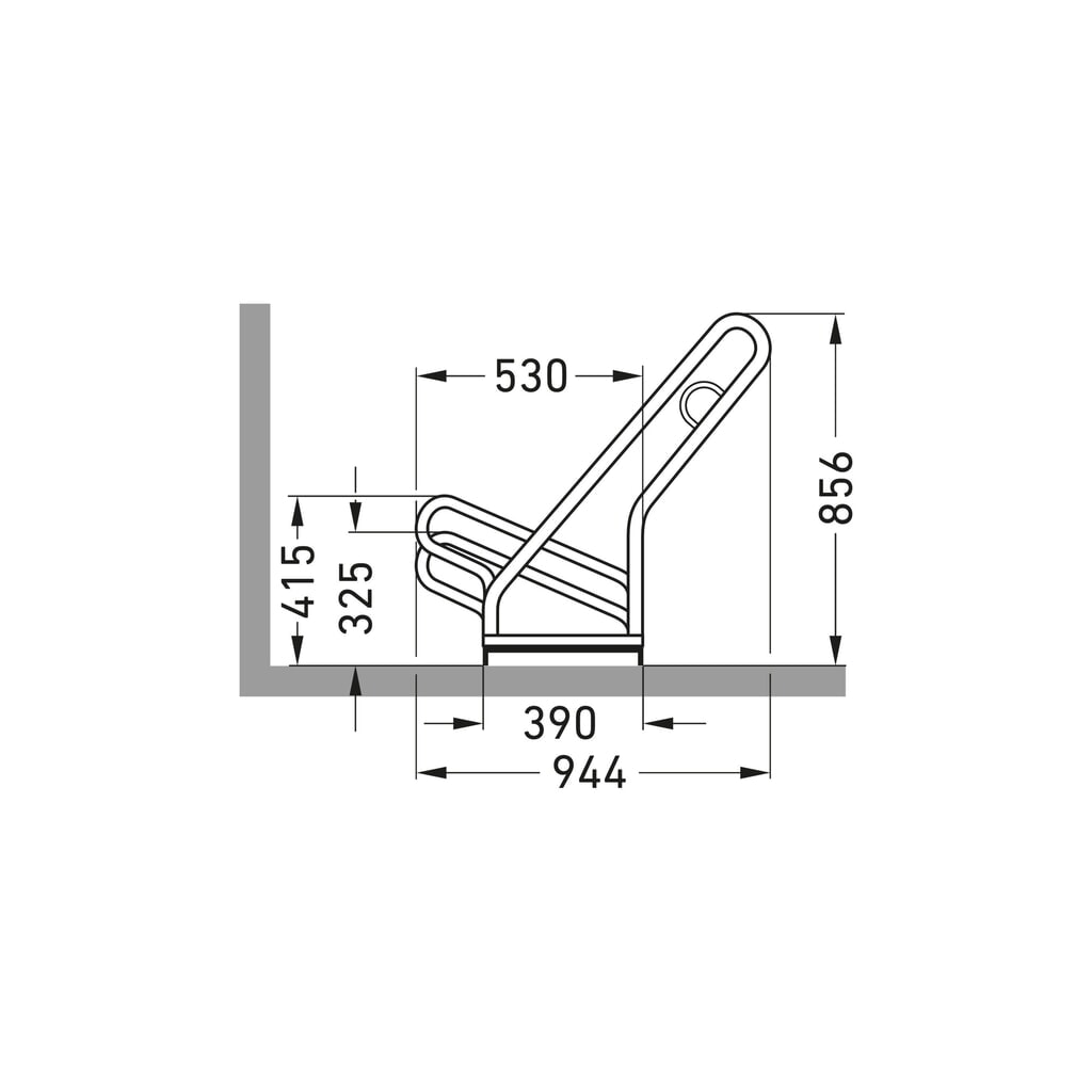 wsm® Anlehnbügelparker, einseitige Radeinstellung, 4 Stellplätze Produktabbildung Nr. 7: wsm® Anlehnbügelparker, einseitige Radeinstellung, 4 Stellplätze
