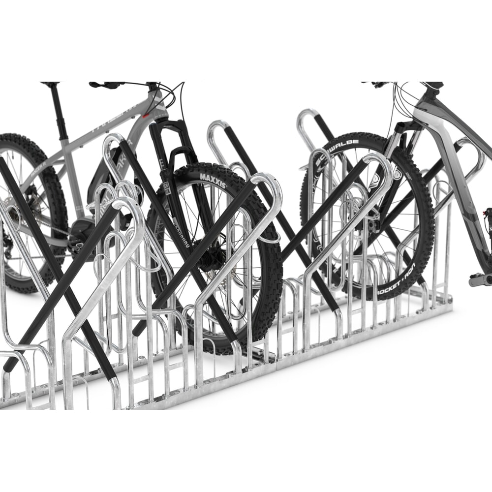 Produktabbildung Nr. 3: wsm® Anlehnparker 4700 XBF, Freiaufstellung, feuerverzinkt, 2-seitige Radeinstellung, 12 Stellplätze, Radabstand 540 mm