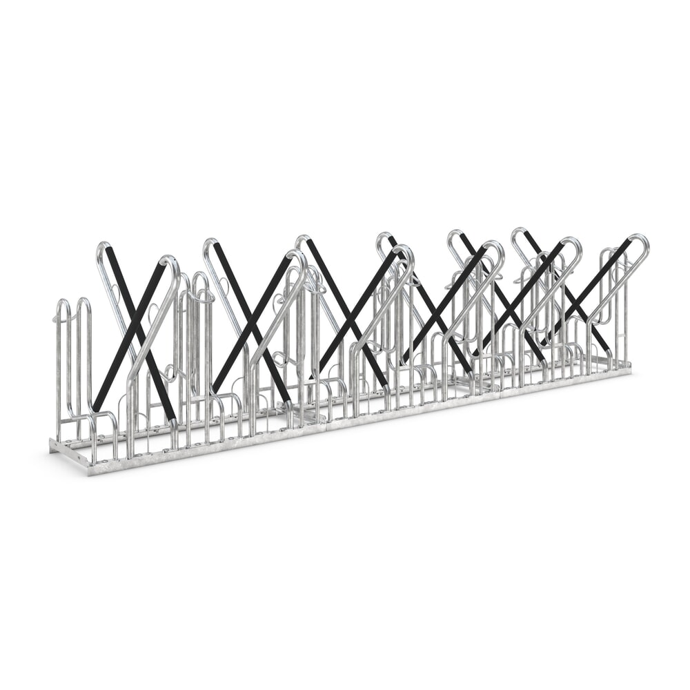 Produktabbildung Nr. 1: wsm® Anlehnparker 4700 XBF, Freiaufstellung, feuerverzinkt, 2-seitige Radeinstellung, 12 Stellplätze, Radabstand 540 mm