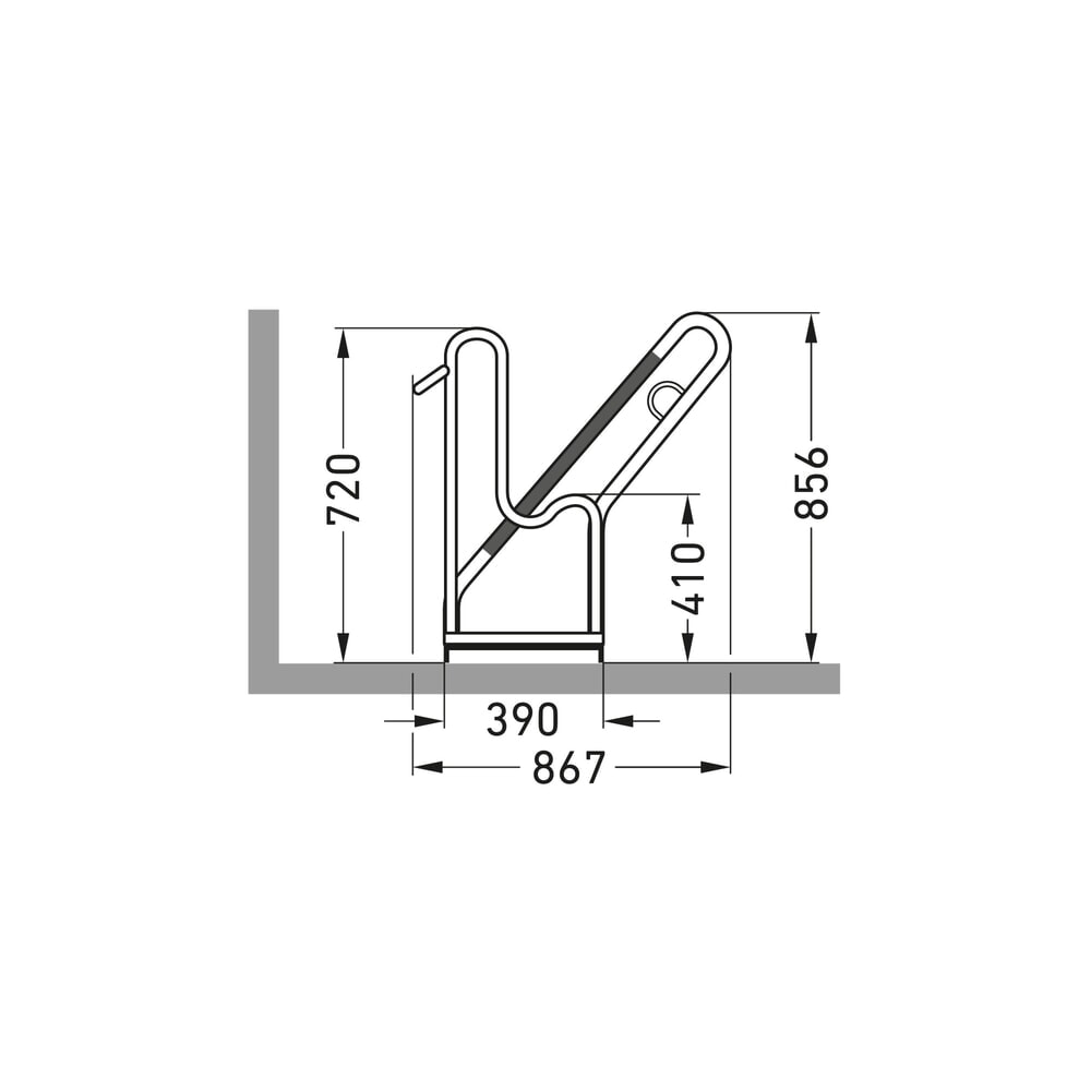 Produktabbildung Nr. 7: wsm® Anlehnparker 4801 XXBF, 1-seitige Radeinstellung, 1 Stellplatz, Hocheinstellung