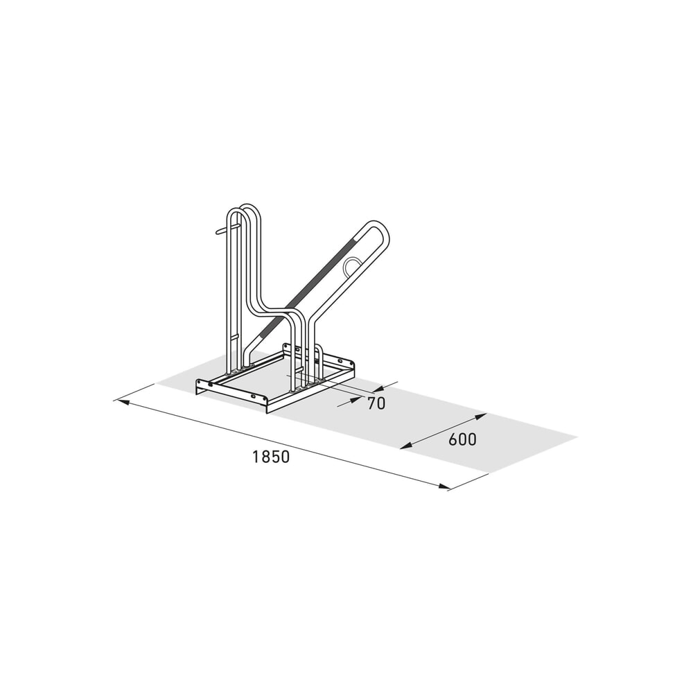 Produktabbildung Nr. 8: wsm® Anlehnparker 4801 XXBF, 1-seitige Radeinstellung, 1 Stellplatz, Hocheinstellung