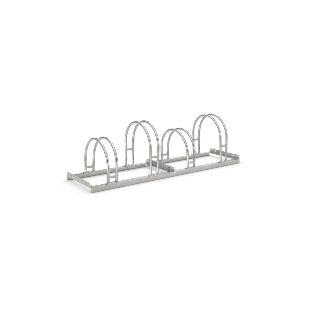 wsm® Bogenparker, 1-seitig, 4 Stellplätze, verzinkt Produktabbildung: wsm® Bogenparker, 1-seitig, 4 Stellplätze, verzinkt