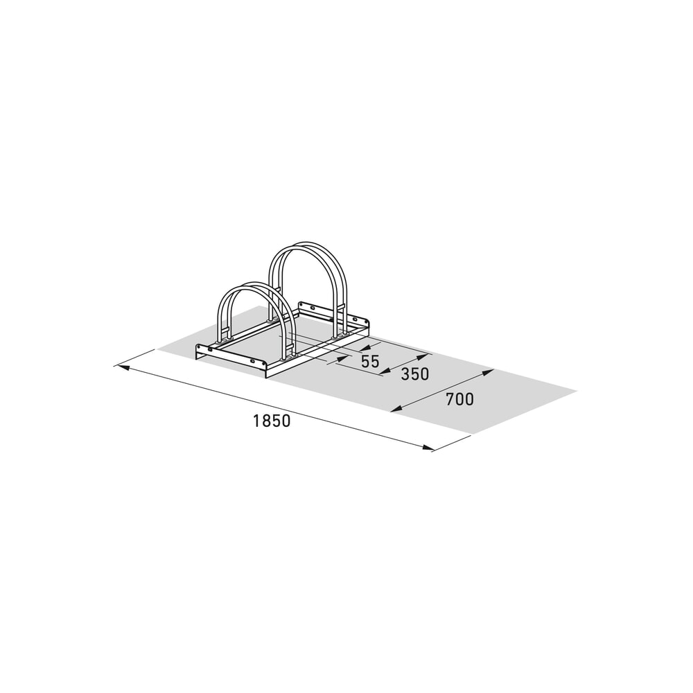 Produktabbildung Nr. 7: wsm® Bogenparker, 1-seitig, 2 Stellplätze, verzinkt