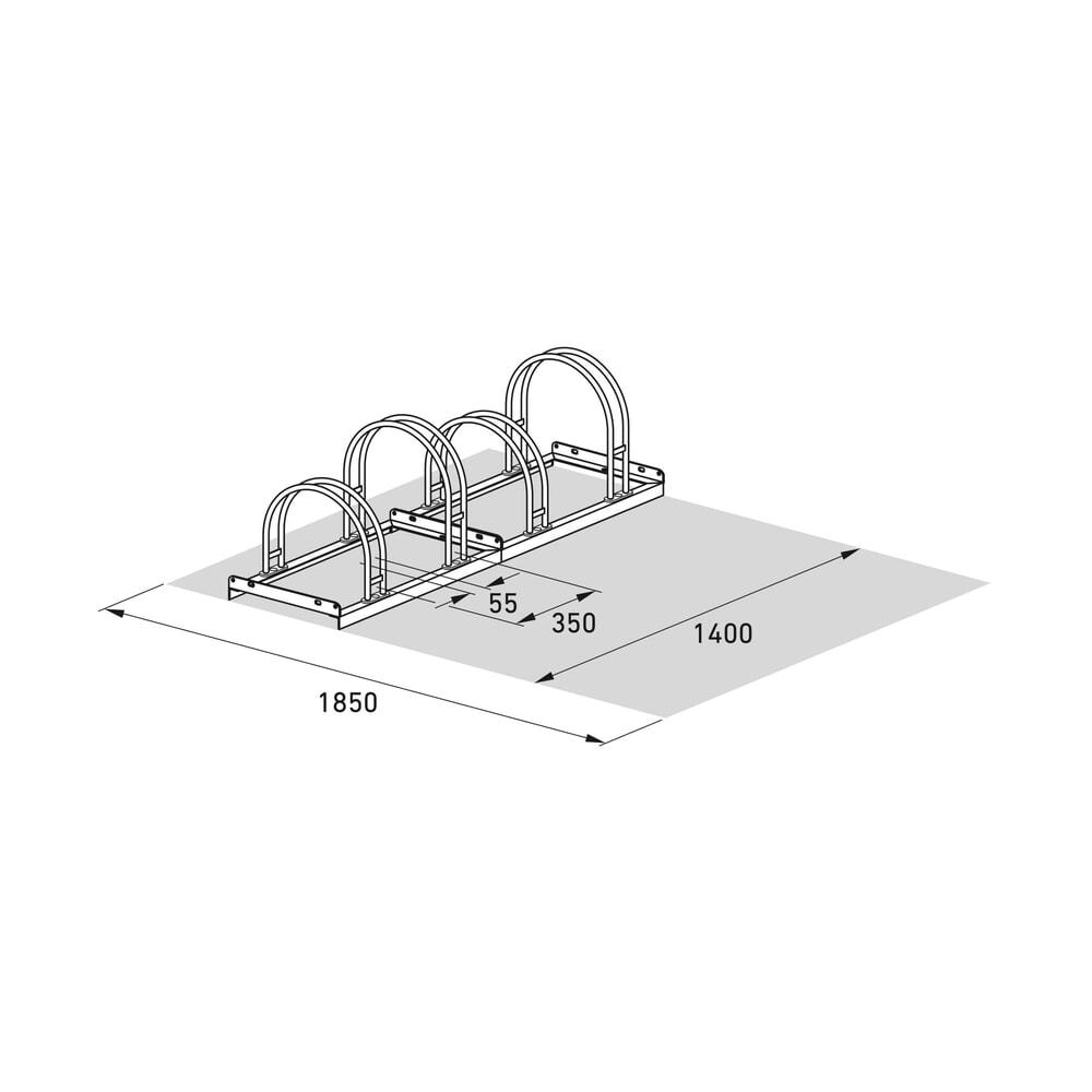 Produktabbildung Nr. 6: wsm® Bogenparker, 1-seitig, 4 Stellplätze, verzinkt