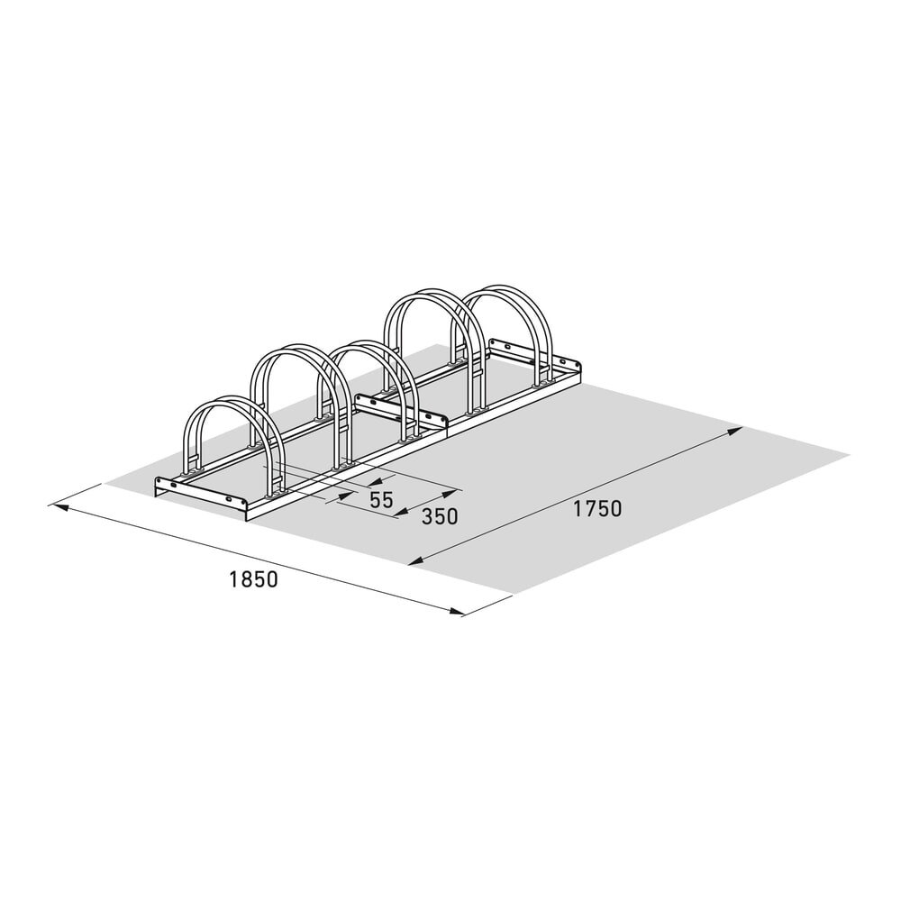 Produktabbildung Nr. 7: wsm® Bogenparker, 1-seitig, 5 Stellplätze, verzinkt