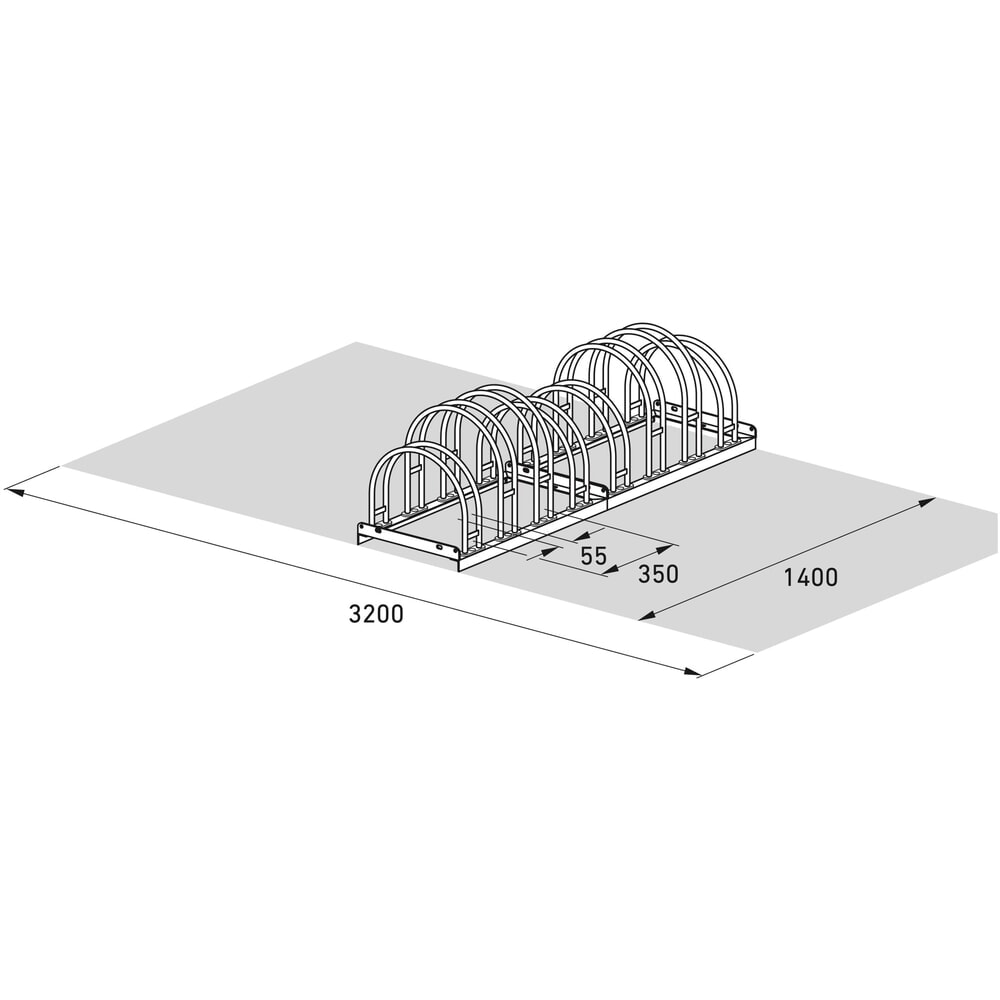 Produktabbildung Nr. 7: wsm® Bogenparker, 2-seitig, 8 Stellplätze, verzinkt