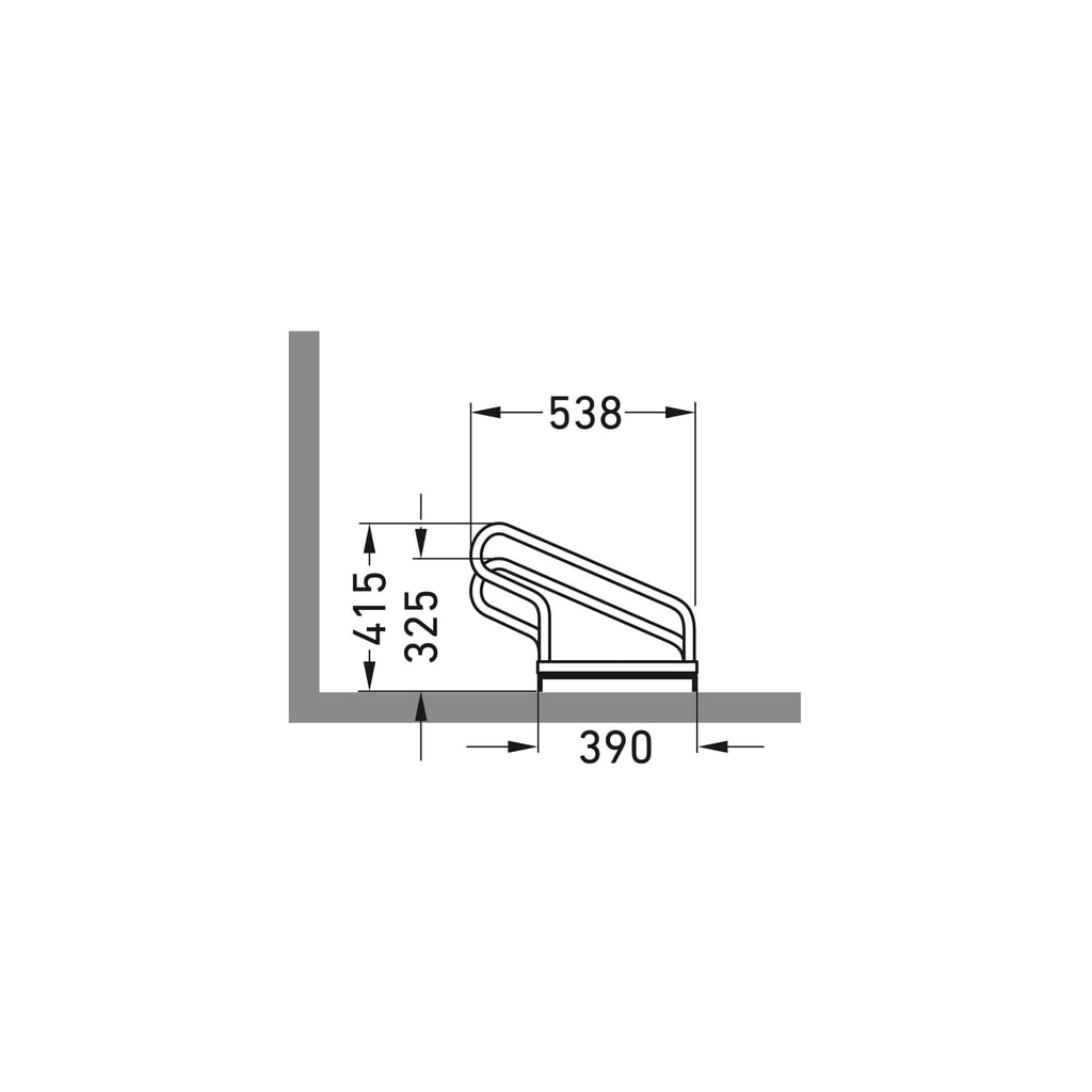 Produktabbildung Nr. 6: Bügelparker, 1-seitig, 5 Stellplätze, verzinkt
