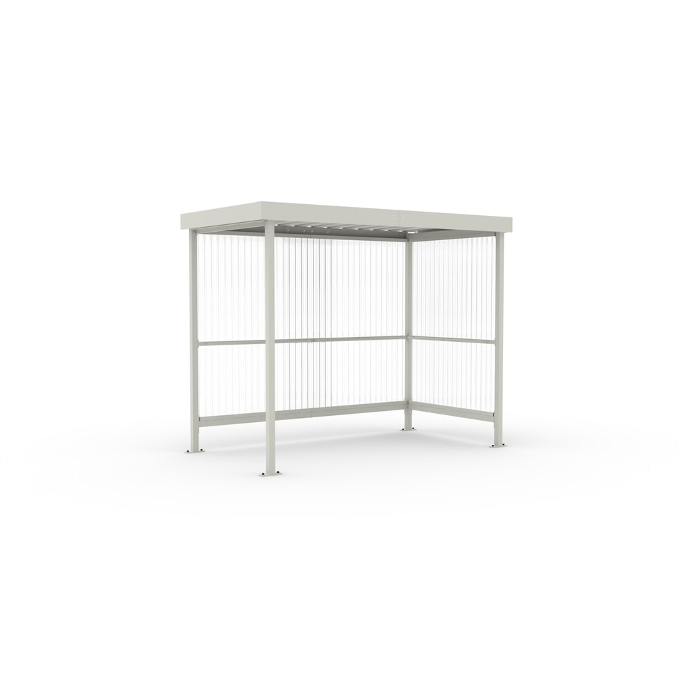 Produktabbildung: wsm® Raucherunterstand, für 5 Personen, grauweiß