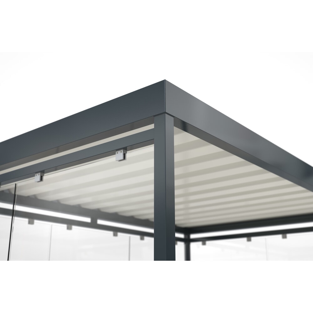 Produktabbildung Nr. 7: wsm® Raucherunterstand KÖLN ALPINE, fertig montiert, Schneelast max. 4,15 kg/m², 9 Elemente, ohne Überpflasterung, anthrazitgrau