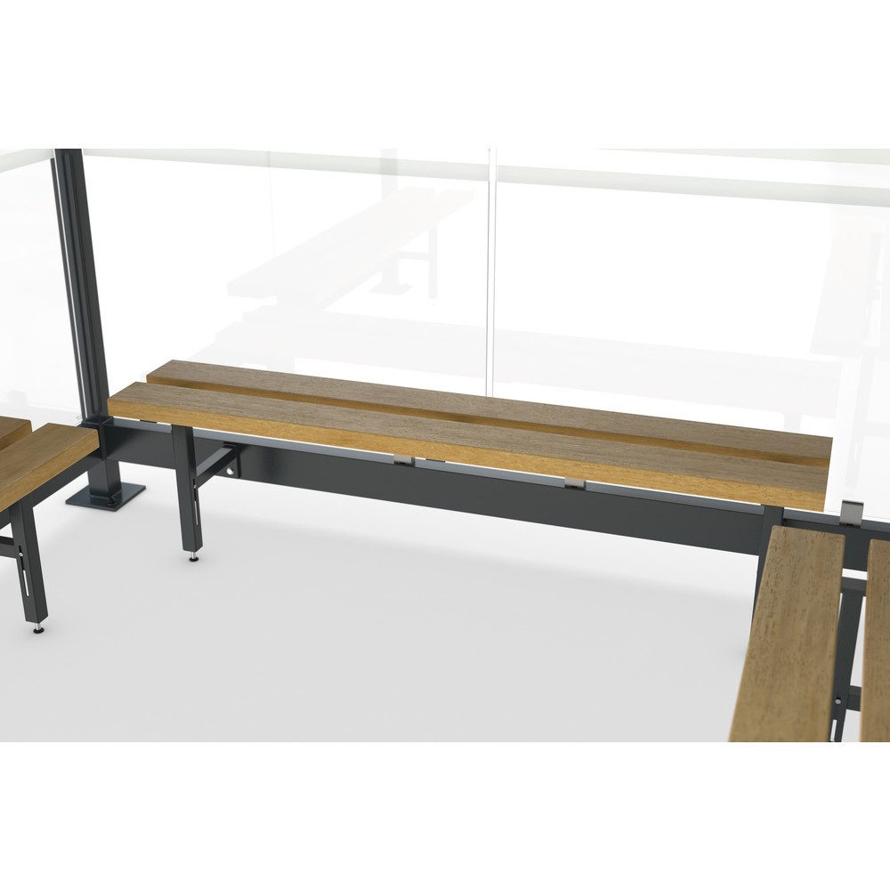Produktabbildung Nr. 2: wsm® Raucherunterstand Köln, U-Form, inkl. Bank und Standascher