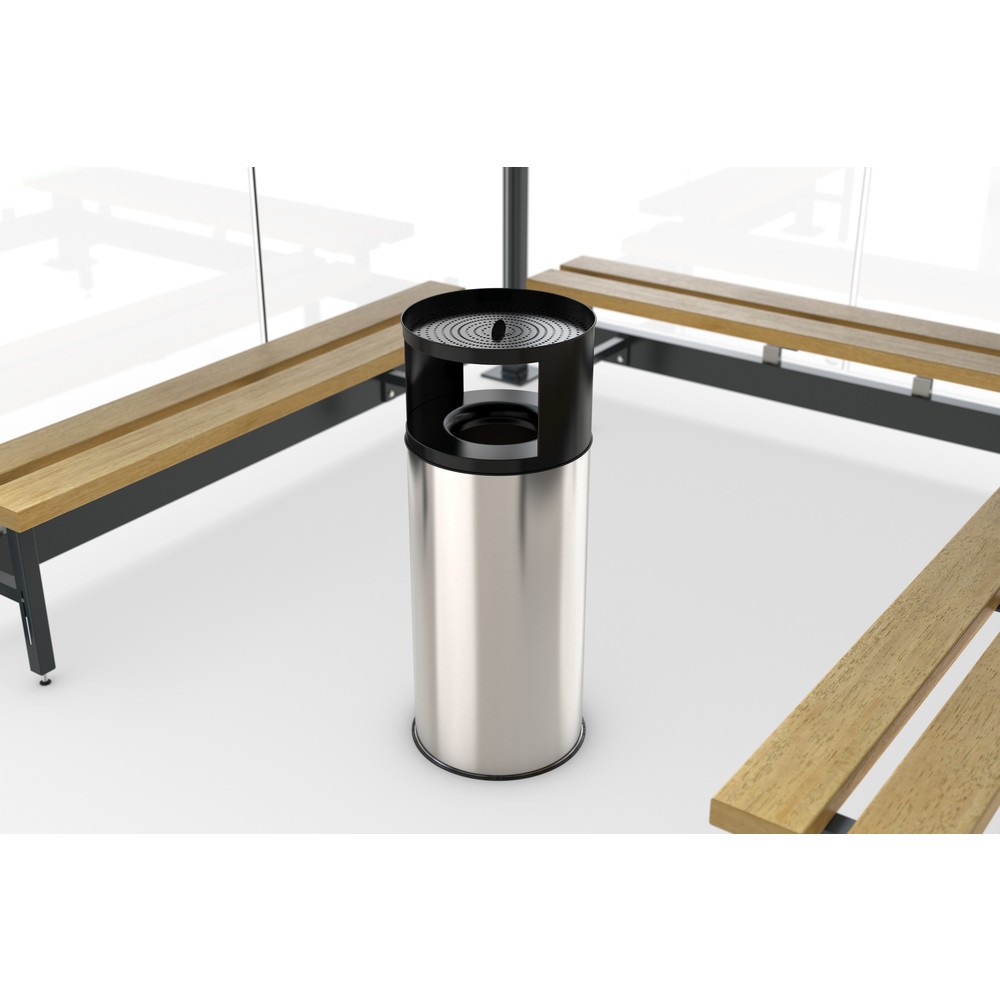 Produktabbildung Nr. 3: wsm® Raucherunterstand Köln, U-Form, inkl. Bank und Standascher