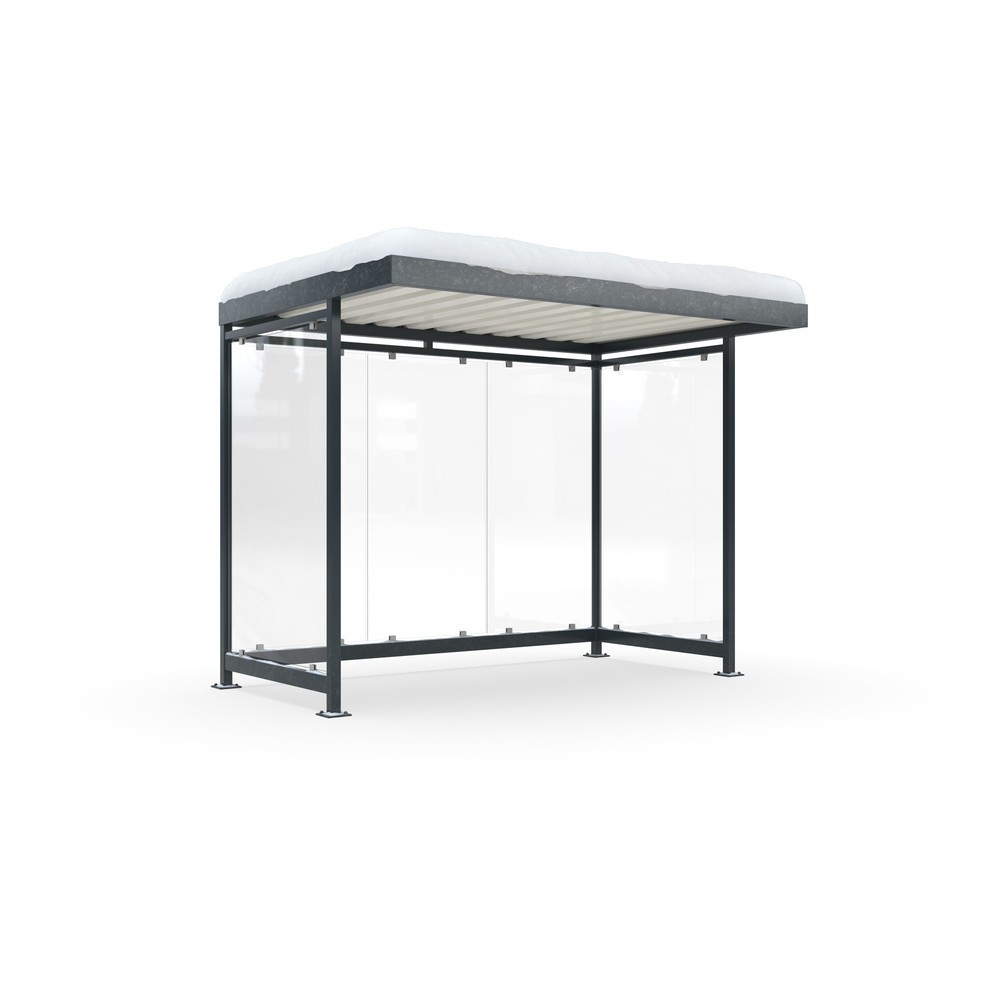 Produktabbildung: wsm® Raucherunterstand KÖLN ALPINE, fertig montiert, Schneelast max. 4,15 kg/m², 5 Elemente, ohne Überpflasterung, anthrazitgrau